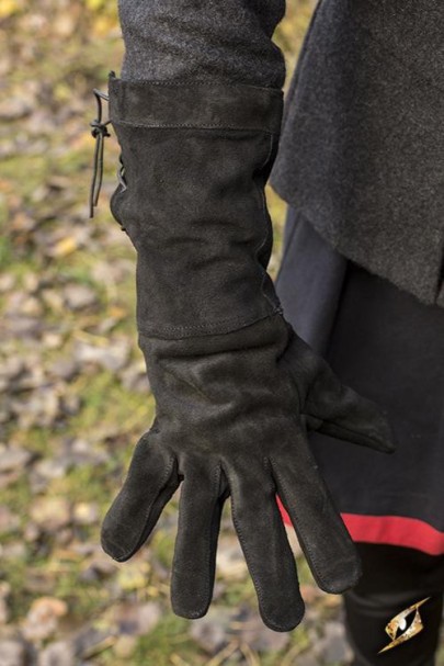 guantes de cuero negro