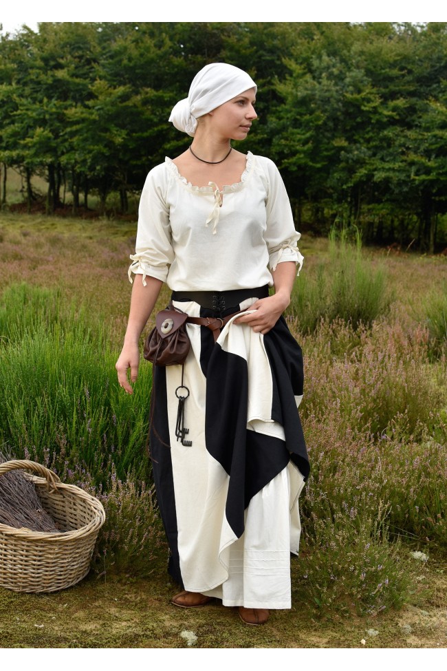 Medieval Wimple, Headscarf, natural-coloured