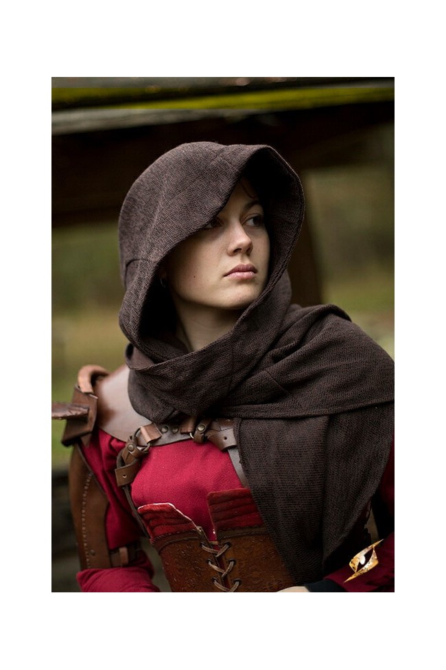 Altair Hooded Vest - Dark Brown and Black